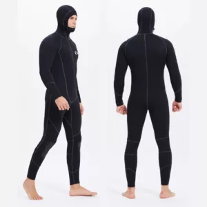 Costum de neopren cu glugă pentru bărbați, cu fermoar frontal