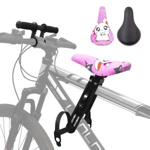 Scaun pentru bicicletă montat frontal pentru copii - Șa Roz-Ghidon