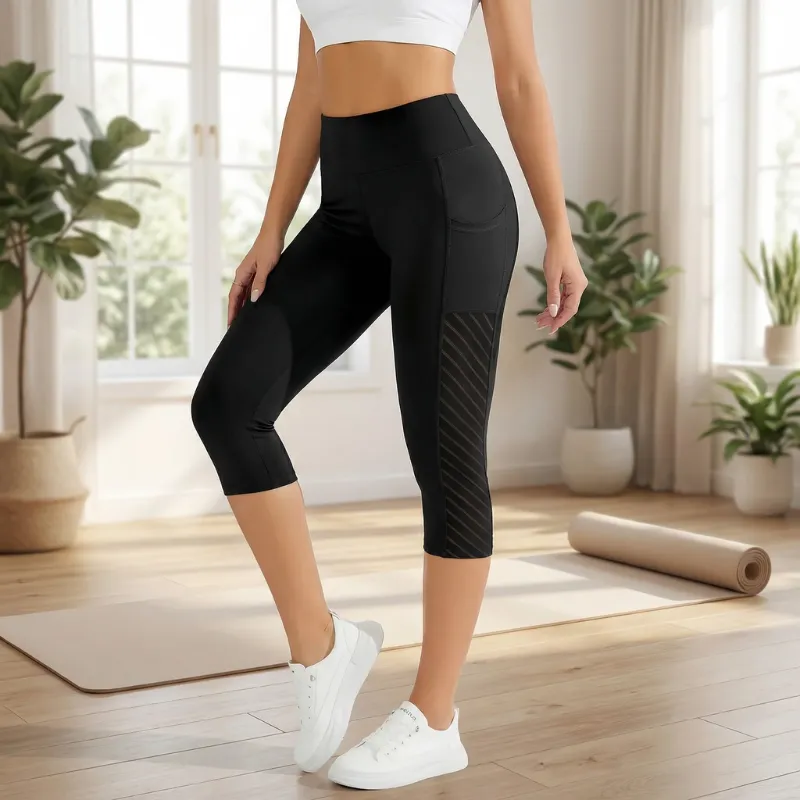 yoga pants, capri leggings, cropped leggings, yoga crop pants, calf length pants